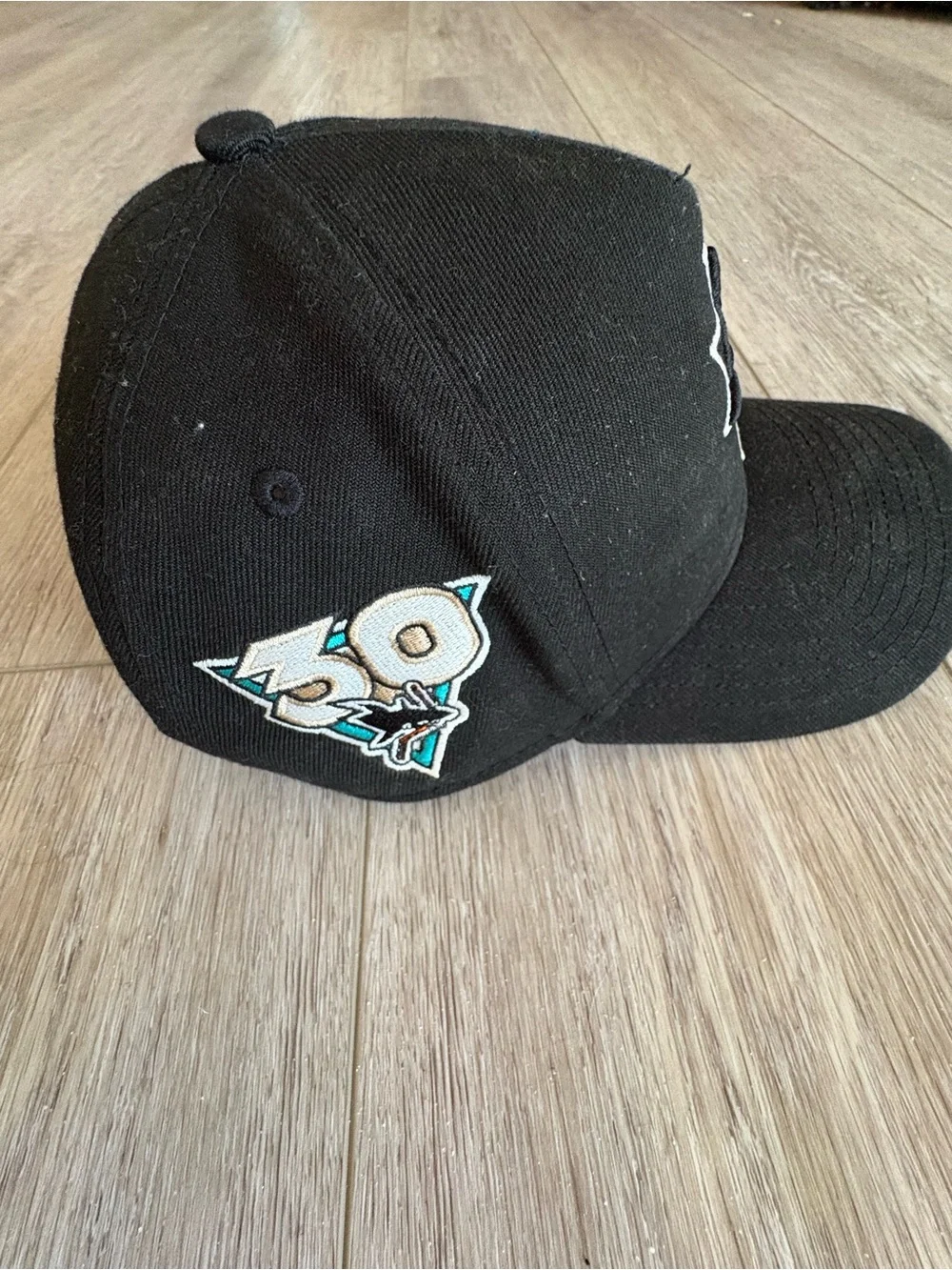 San Jose Sharks - New Era Black Cap with Teal Shark Patch